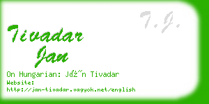 tivadar jan business card